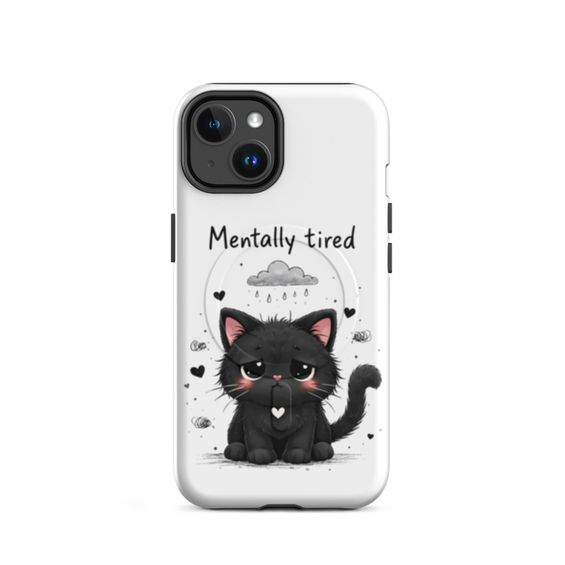 Mentally Tired Cat iPhone Case