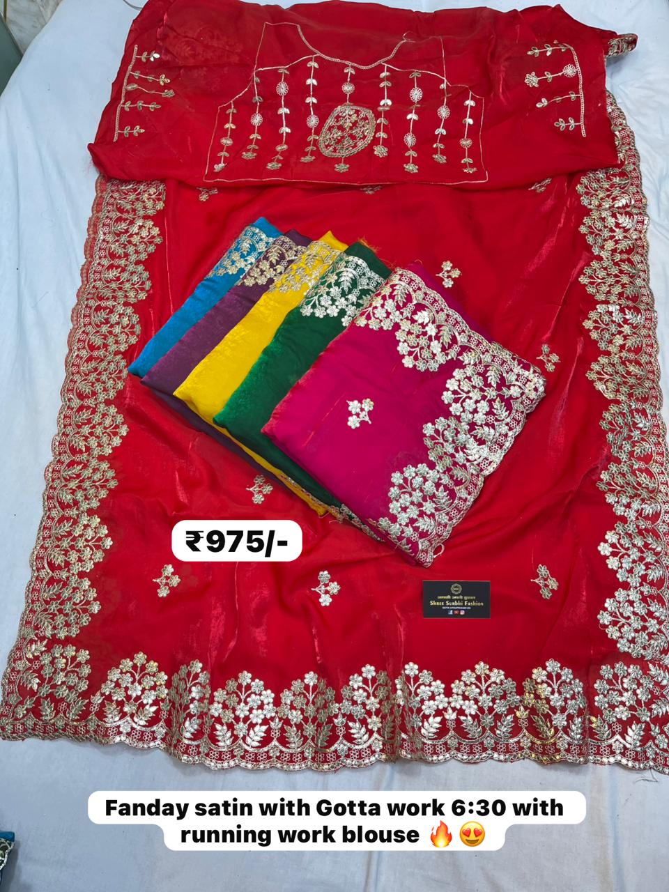 Embroidered fendy silk  Saree