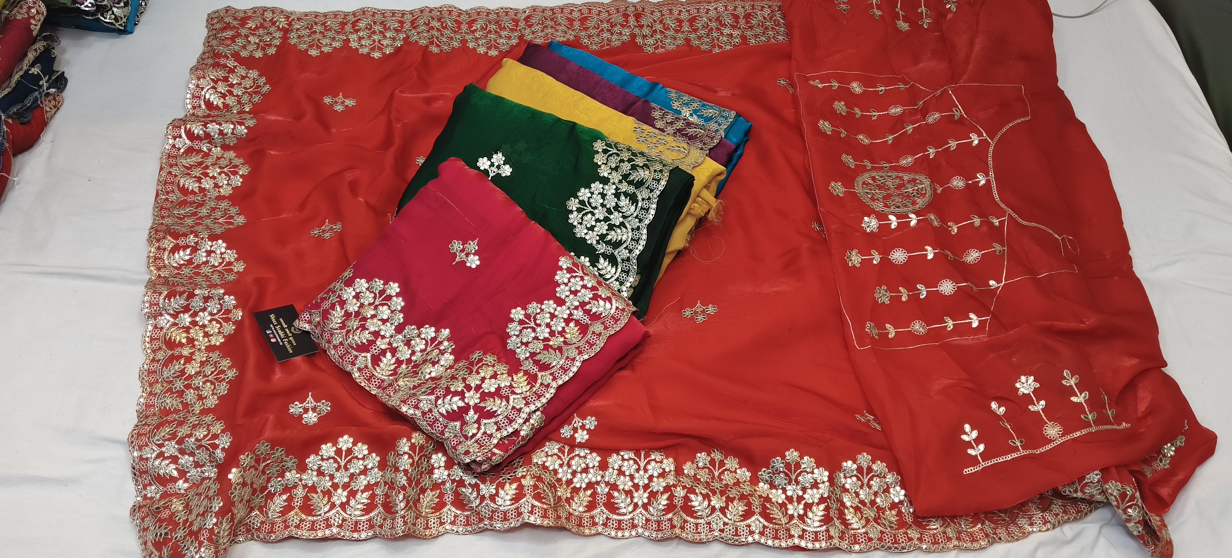 Embroidered fendy silk  Saree