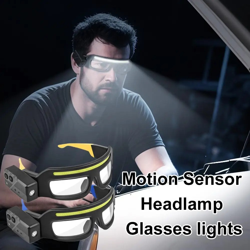 🔦 Hands-Free LED Headlamp Glasses – Ultra-Bright Smart Lighting with Motion Sensor