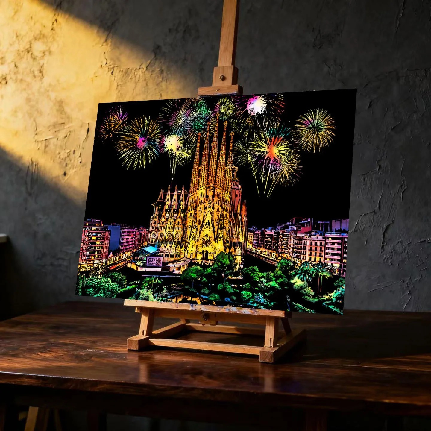 Premium Cityscape Scratch Art Kit (2 Pcs) – Stress-Relief Night Edition