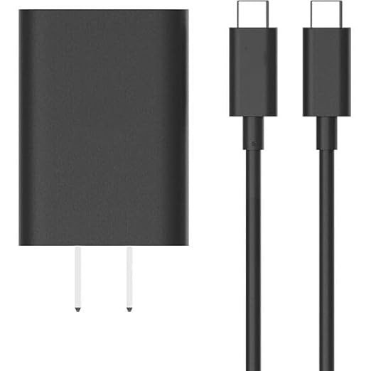 15W PD Power Adapter with USB-C Port, Fast Charging, Compact Design, Black, Includes USB Type-C to C Cable (3A/1m)