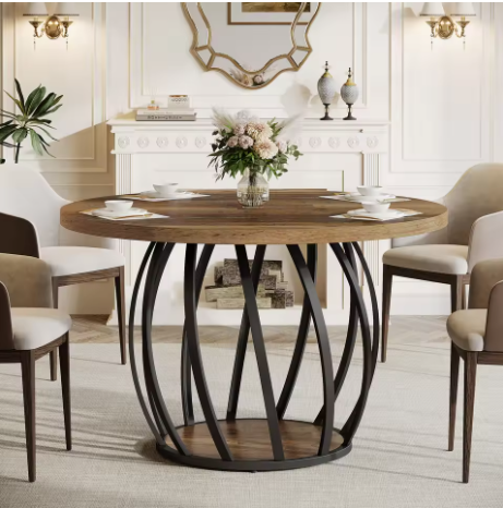 Modern Round Wood Dining Table