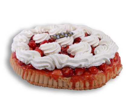 Aardbeienvlaai Biskwiebodem Slagroom 10-12 personen