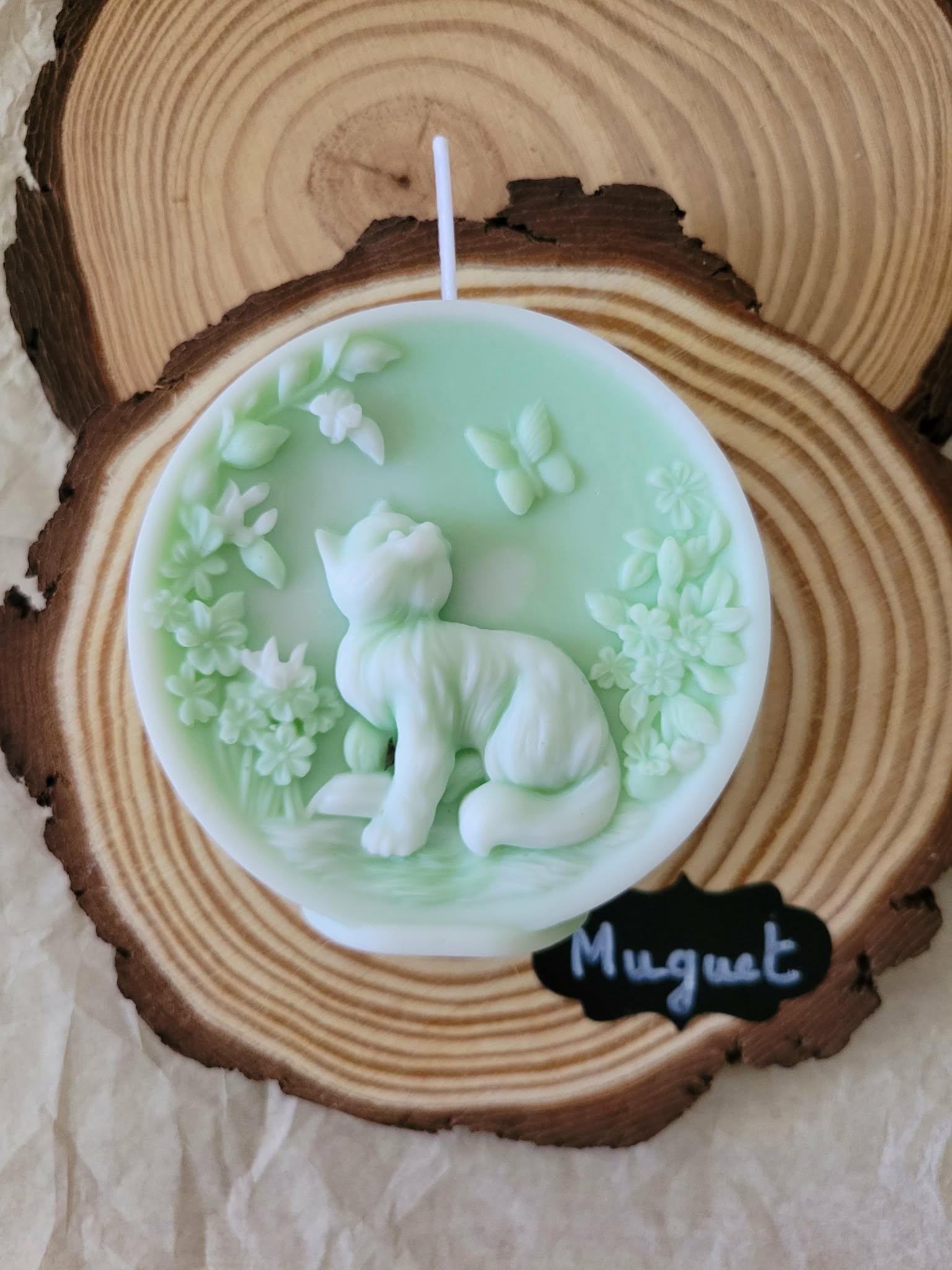 Bougie Cha'Chat en Balade 🐱🌿 Muguet – 96 g