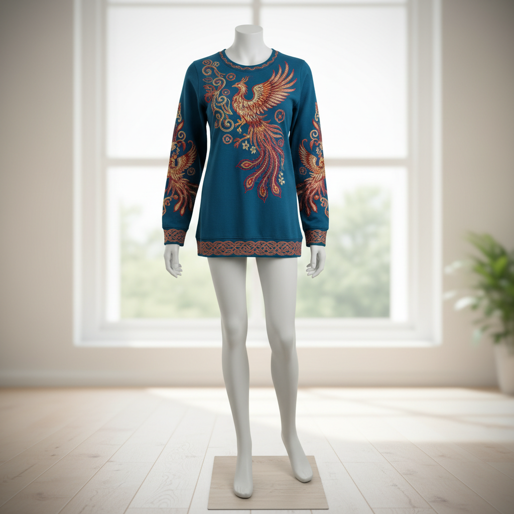 Women's Embroidered Phoenix T-Shirt
