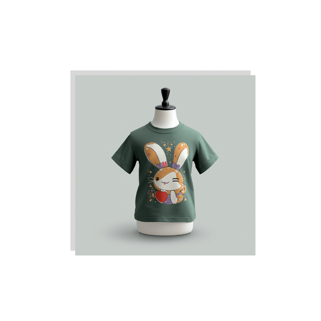 Kids Printed Cute Bunny Kids T-Shirt