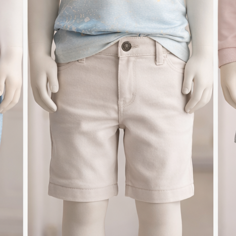 Kids Beige Cotton Shorts