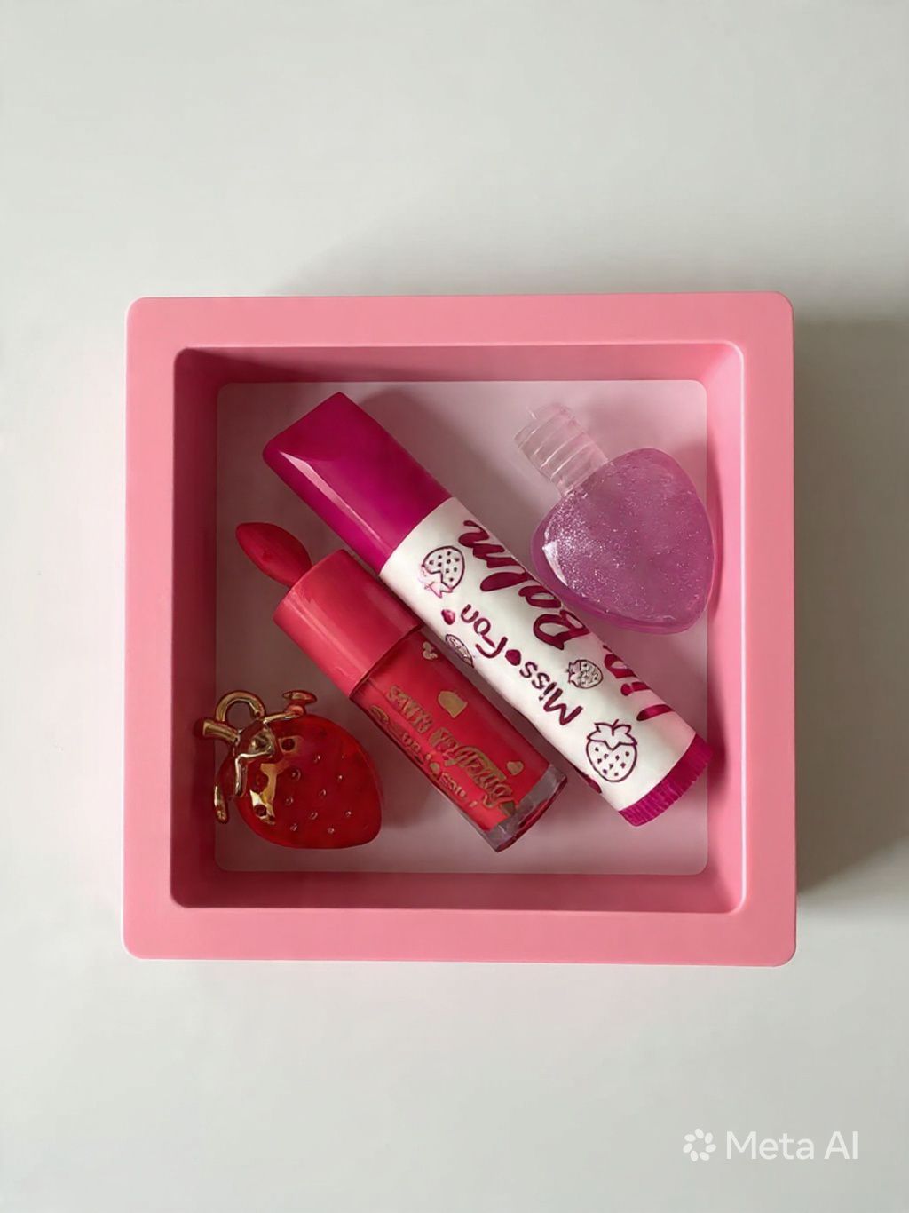 Set Lip Balm + Lip Gloss Frutilla 