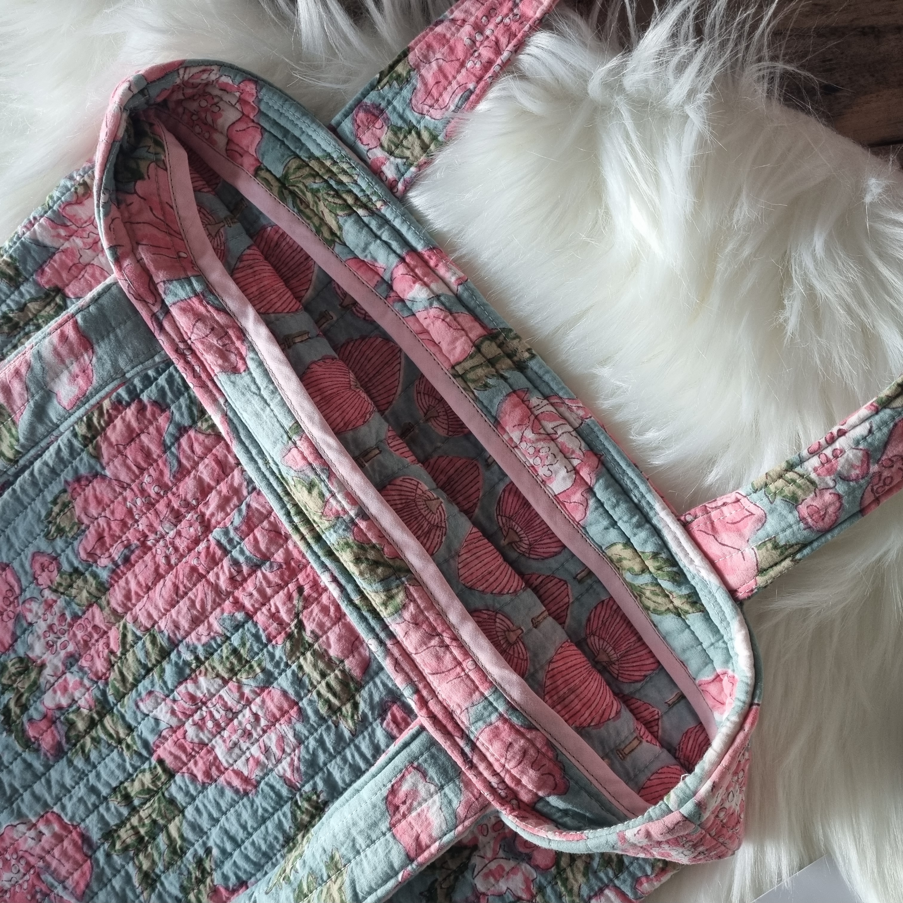 SAC EN TISSU INDIEN HAND BLOCK PRINT