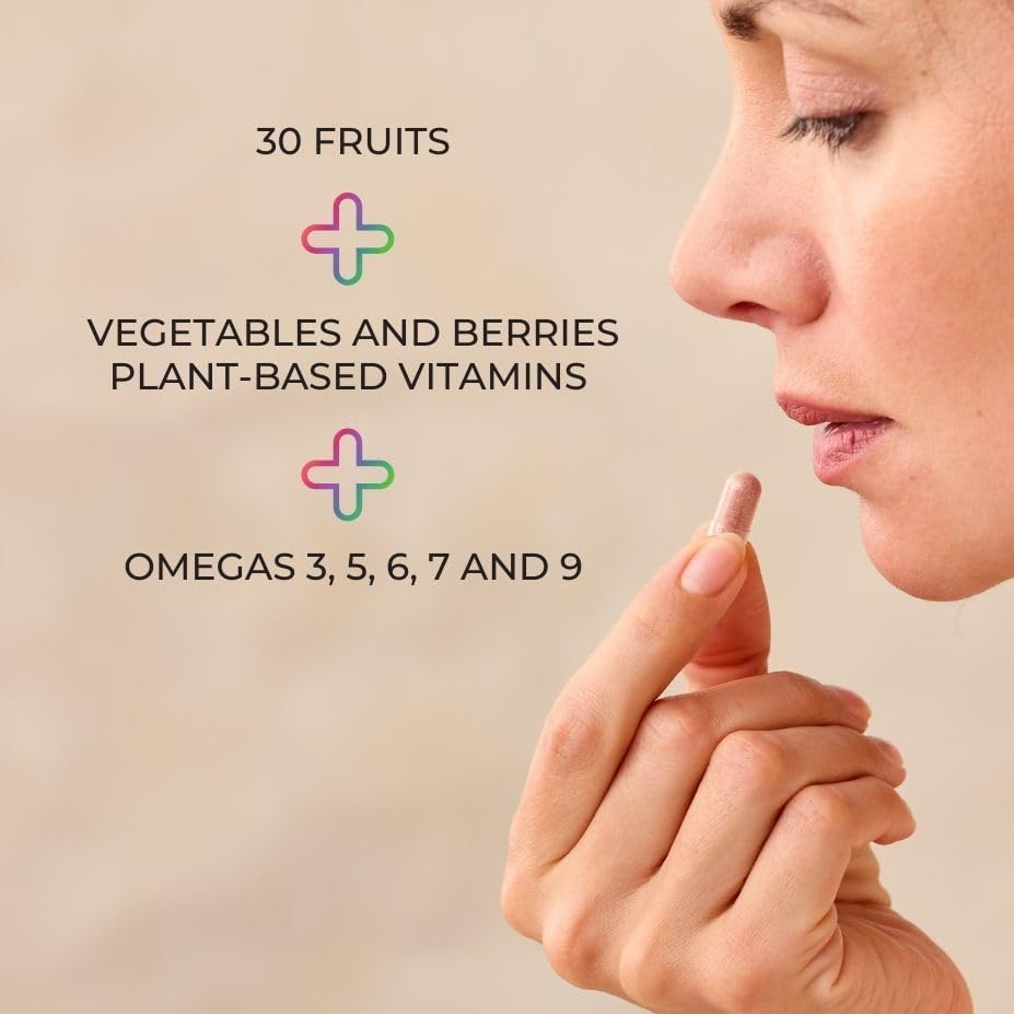 JuicePlus+ Fruit and Vegetable Blend: for Solid Nutritional Foundation - Boost Family's Health with 20 Fruits & Veggies Plus Plant Nutrients - Prepacked 2 Bottles (60 Servings of Fruit, 60 of Veg)