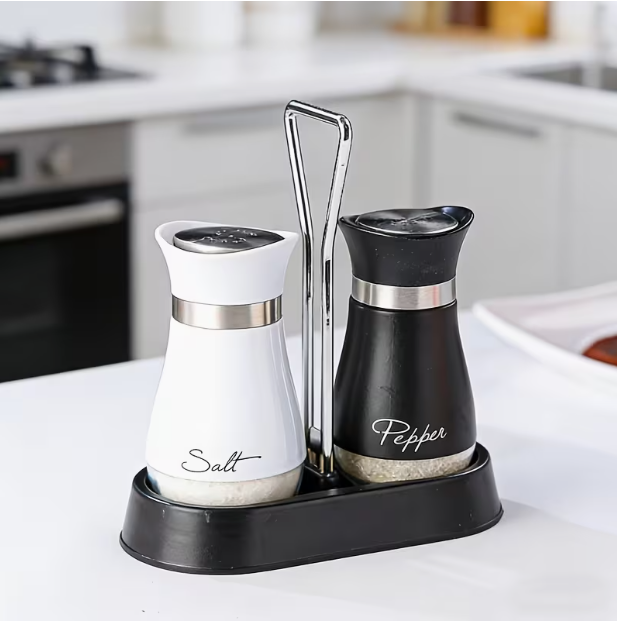  Salt and Pepper Shakers Set with Holder