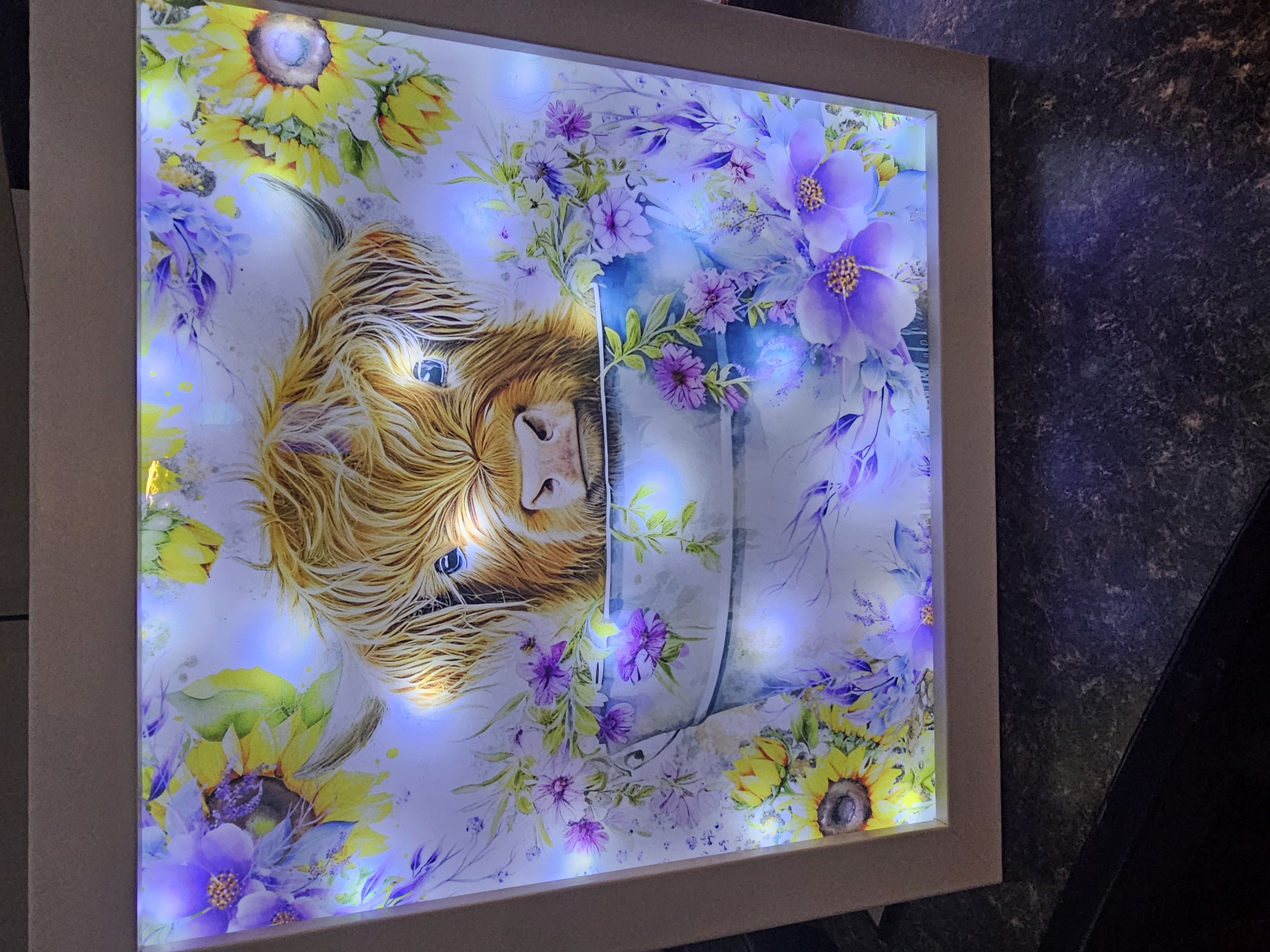 Highland Cow LED Light-Up Wall Art