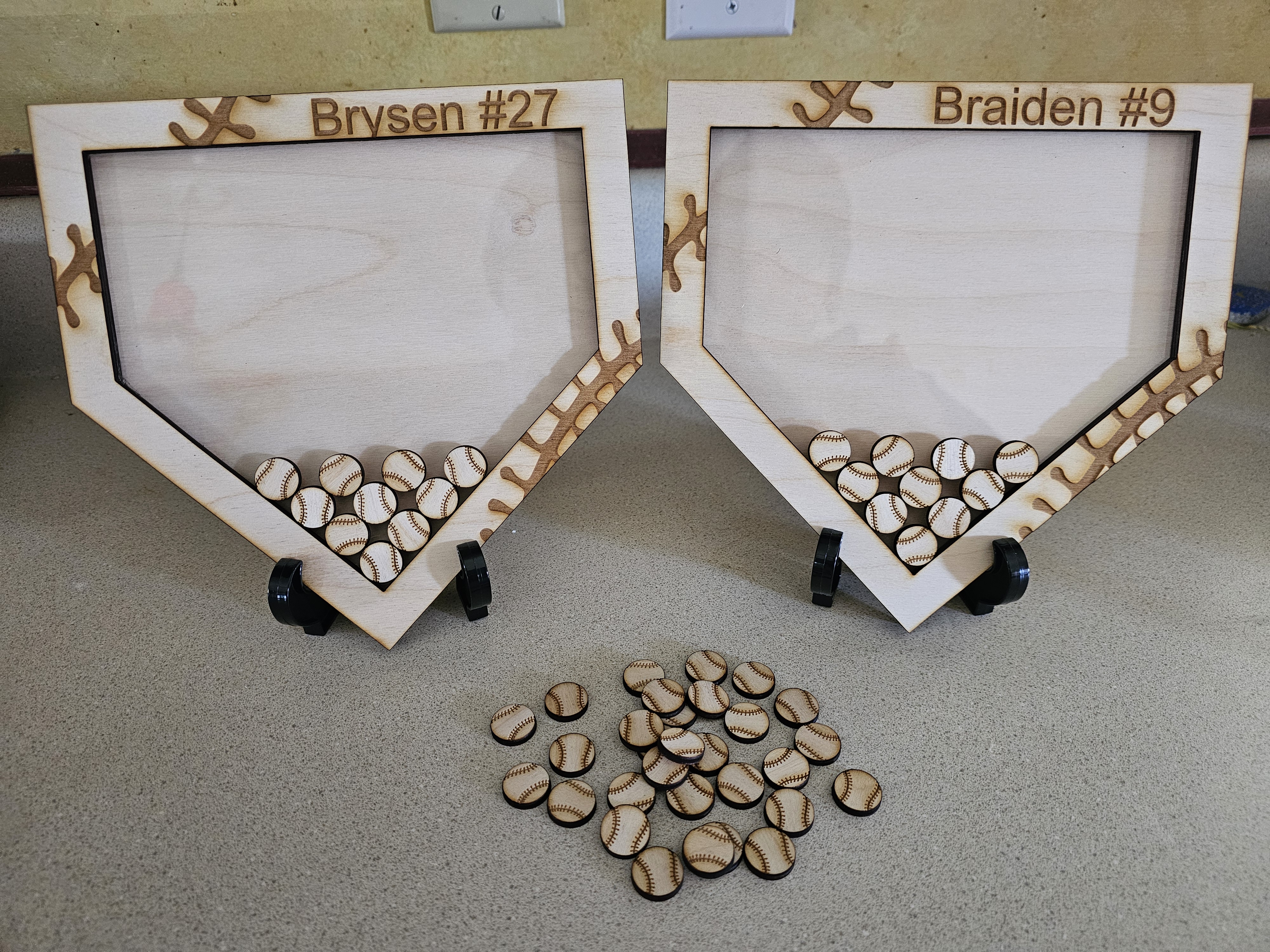 Personalized Baseball Home Plate Shadow Box