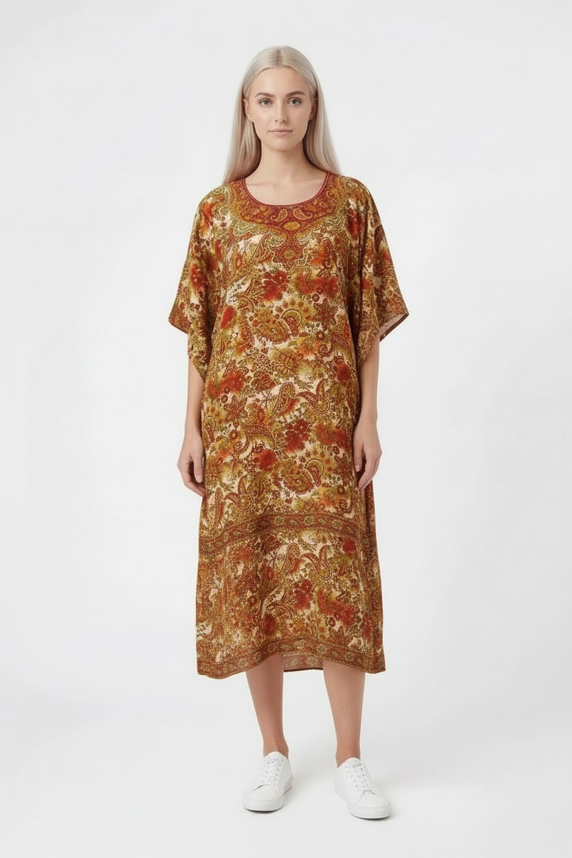 Vestido midi estampado floral Talla XL