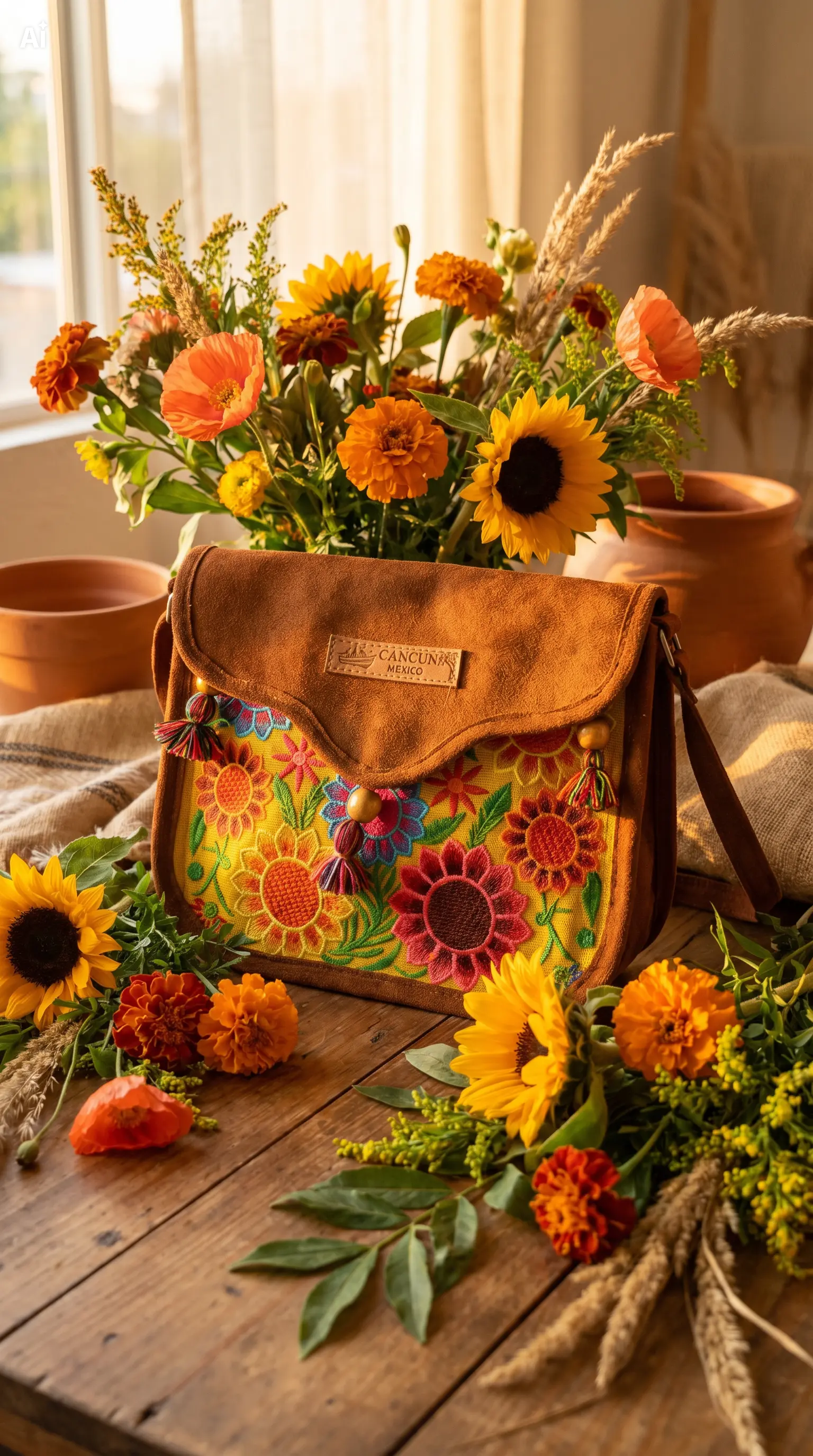 Bolso artesanal bordado