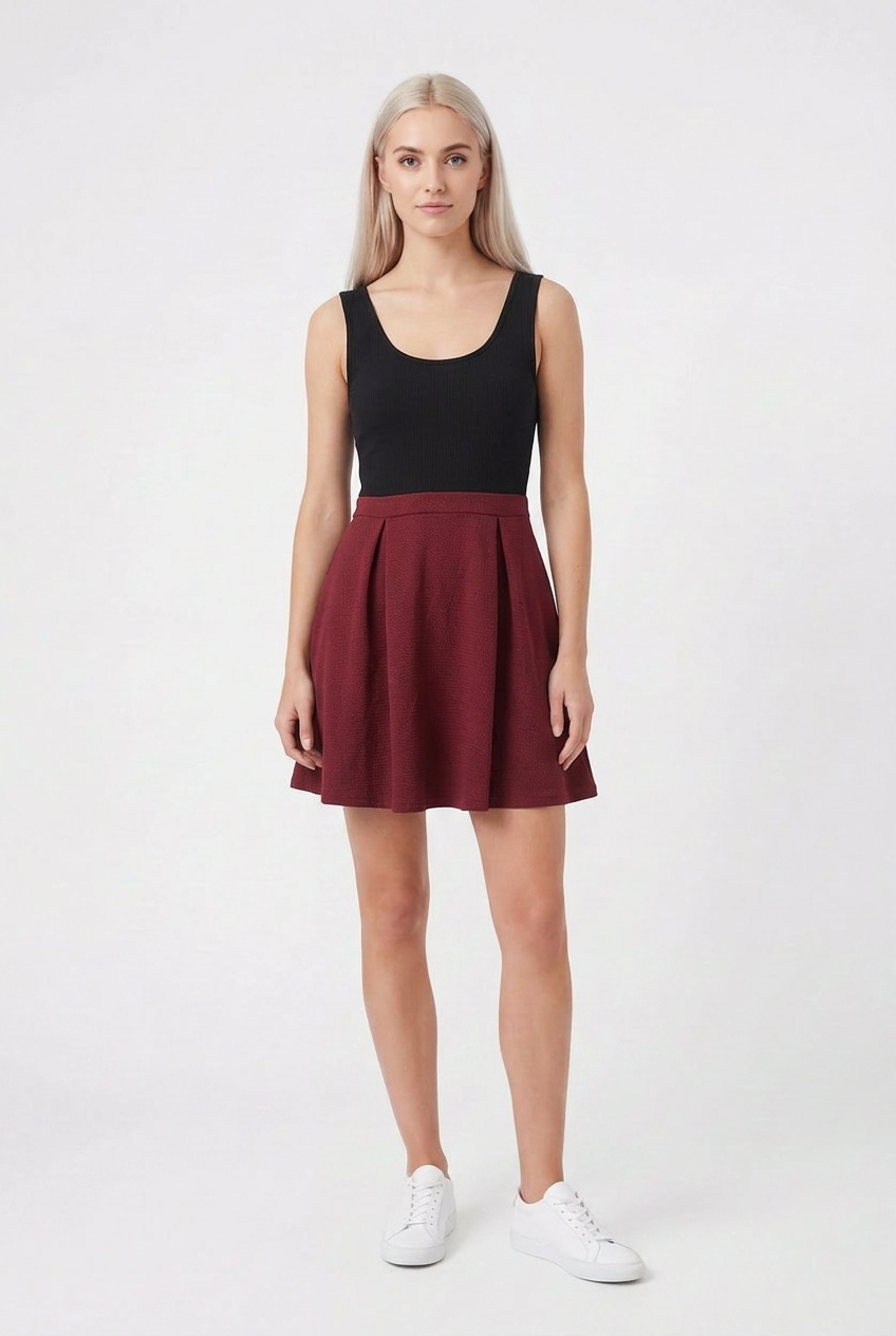 Vestido cort0 burdeos Marca BE DARLING Talla 13 Dama