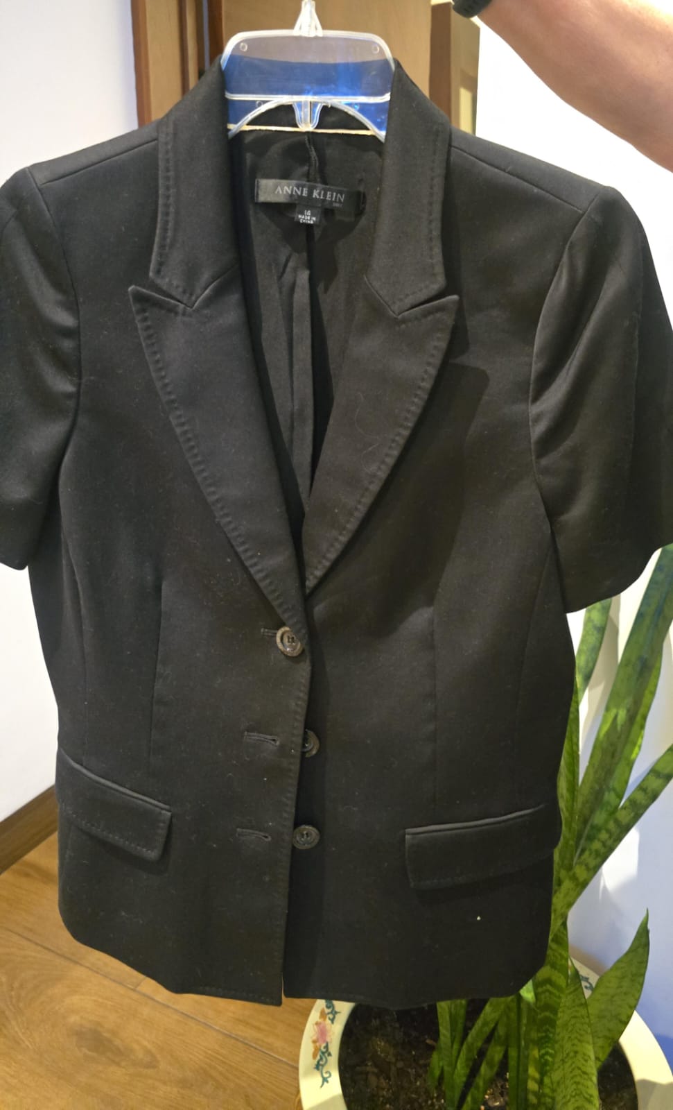 BLAZER  negro de manga corta ANNE KLEIN TALLA 14