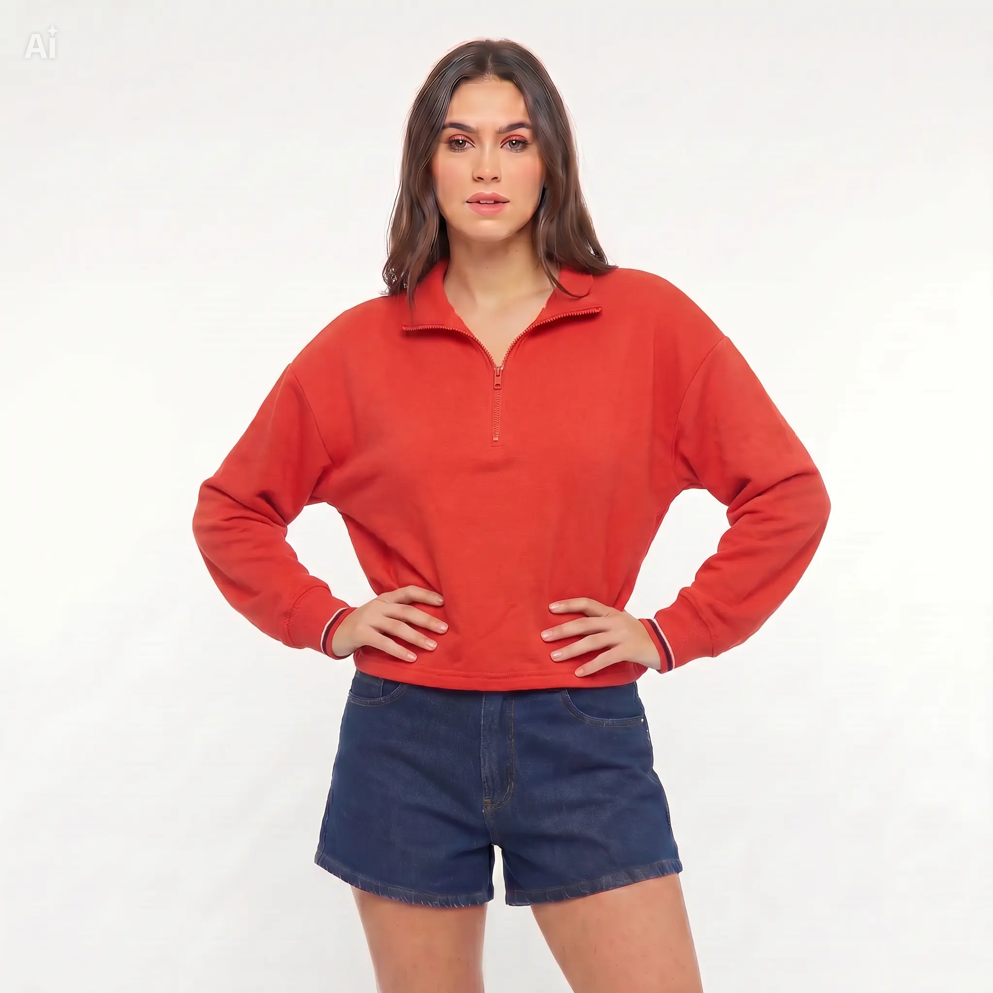 Sudadera roja con cierre XERSION Talla L-XL