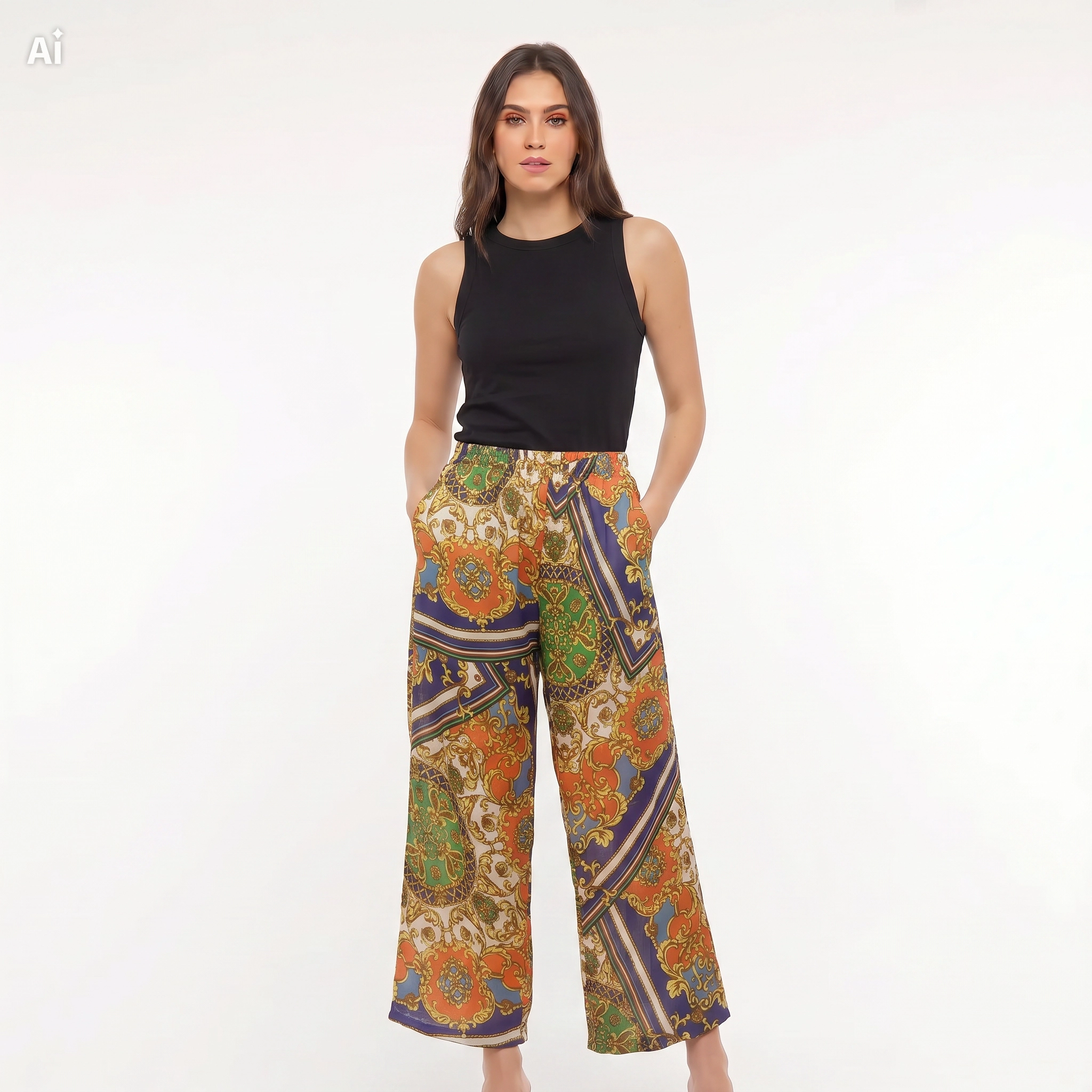 Pantalón Palazzo Estampado TALLA S