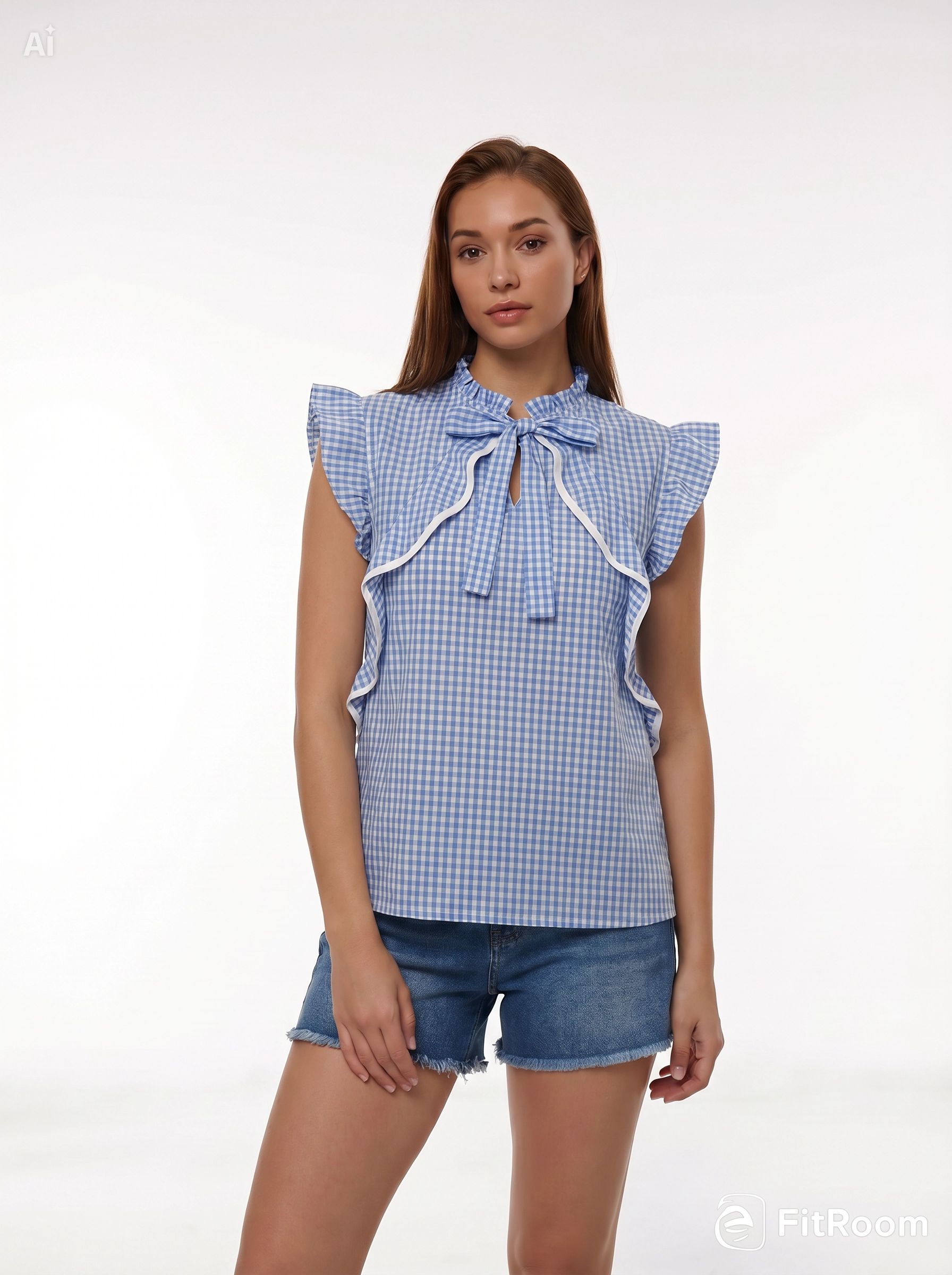 Blusa de cuadros azul