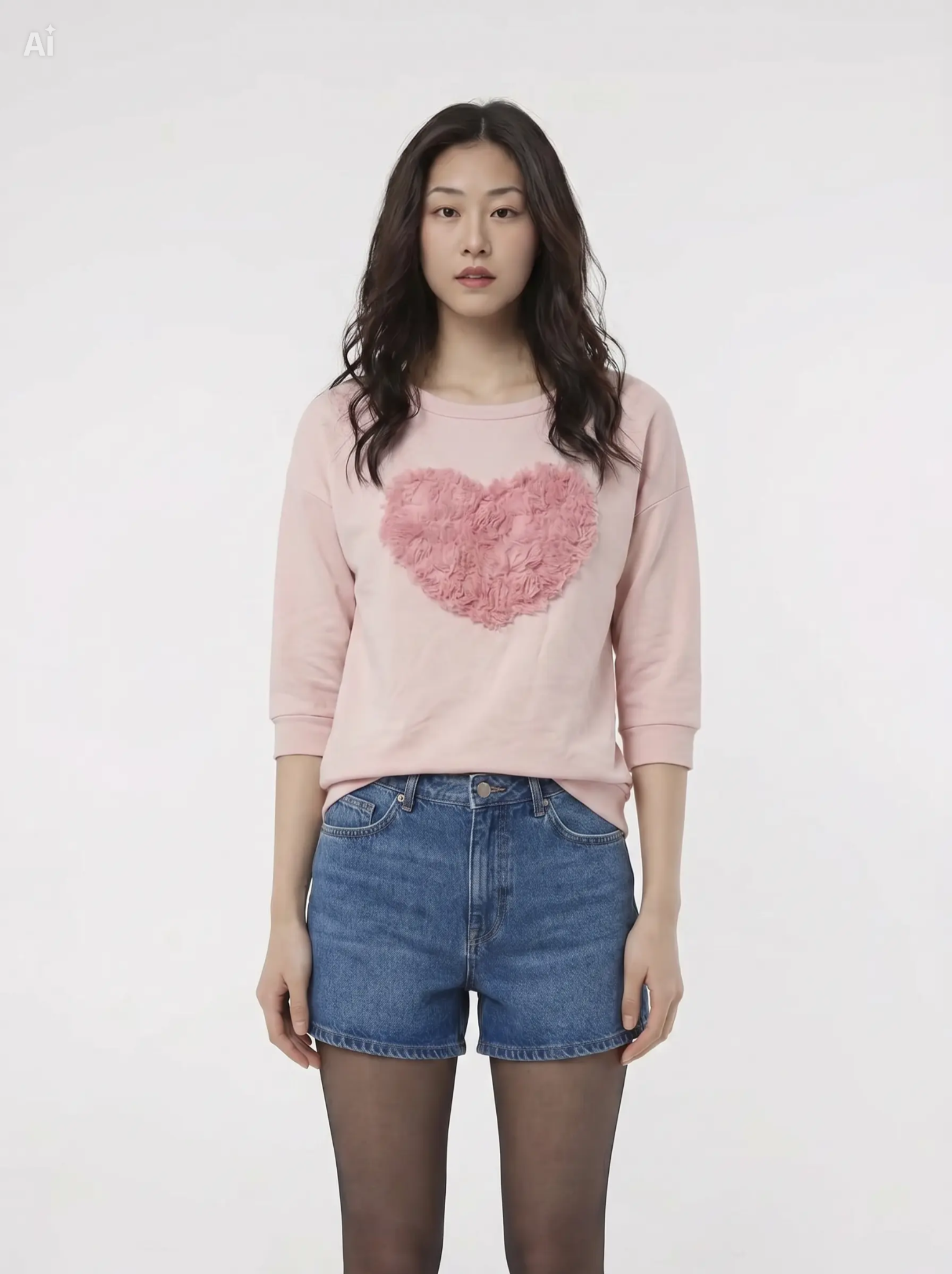 Sudadera rosa con corazón Talla S-XS