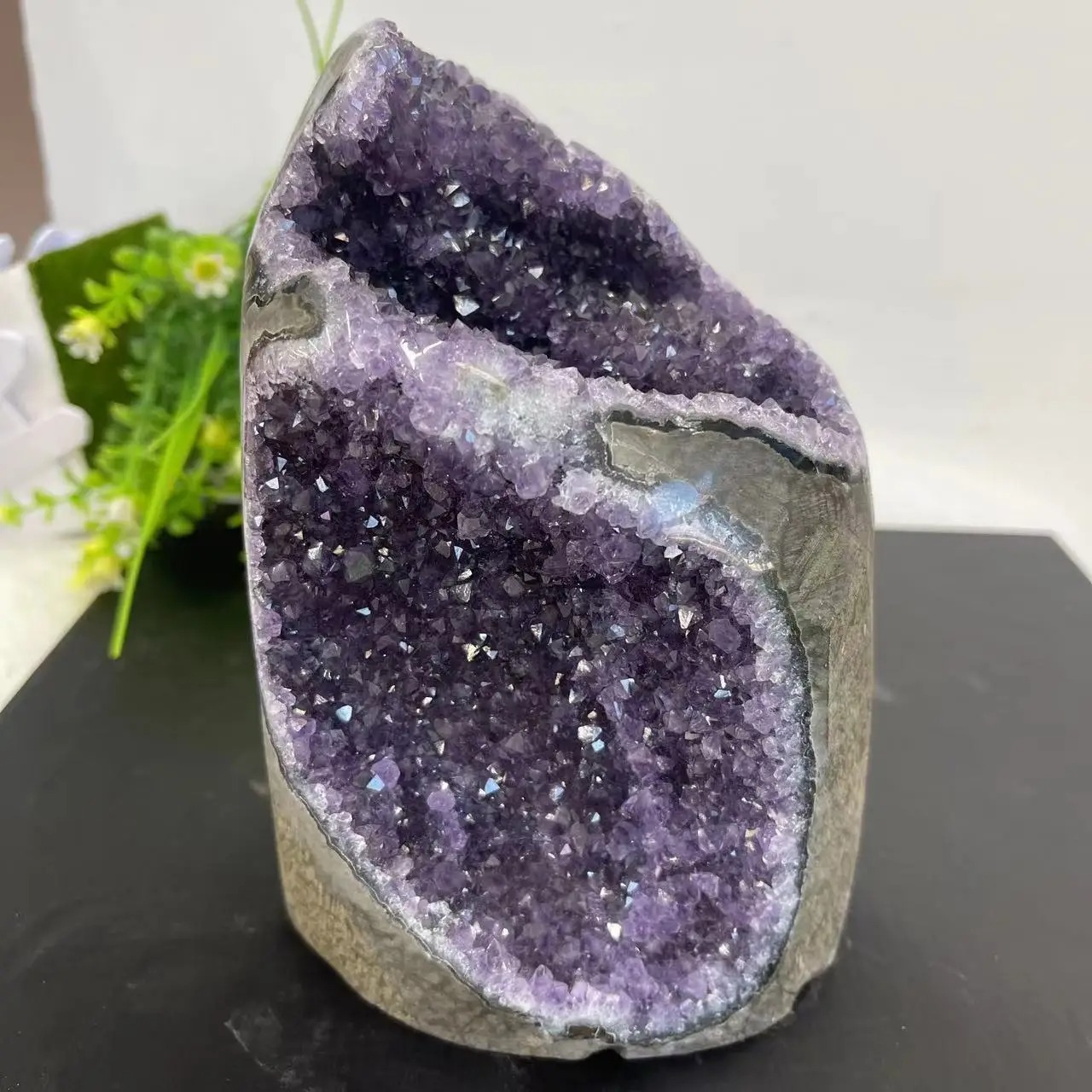 Natural Amethyst Crystal Cluster Geode