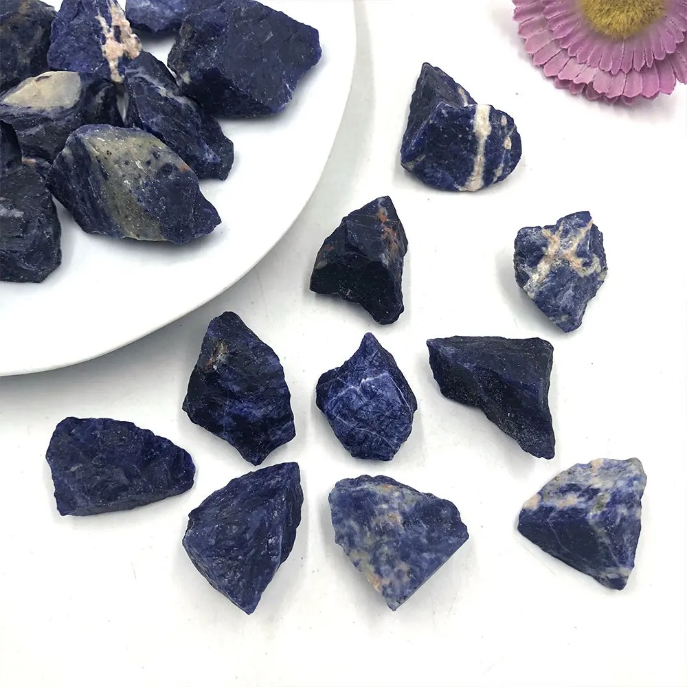 Natural Blue Sodalite Raw Crystal Stones – 2–5cm Healing & Decor Mineral