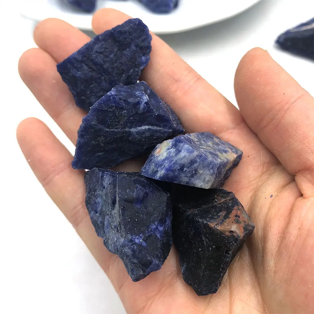 Natural Blue Sodalite Raw Crystal Stones – 2–5cm Healing & Decor Mineral