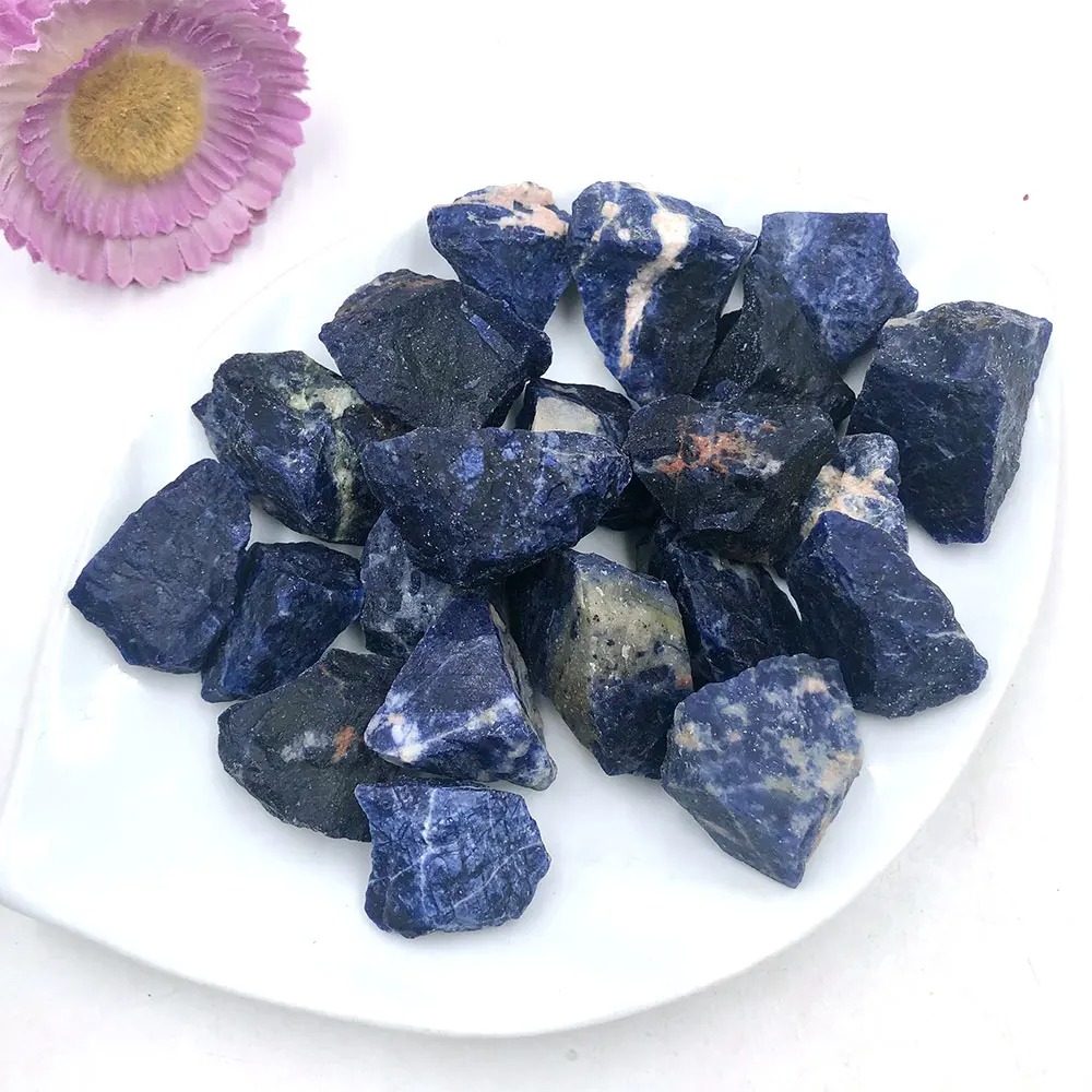 Natural Blue Sodalite Raw Crystal Stones – 2–5cm Healing & Decor Mineral