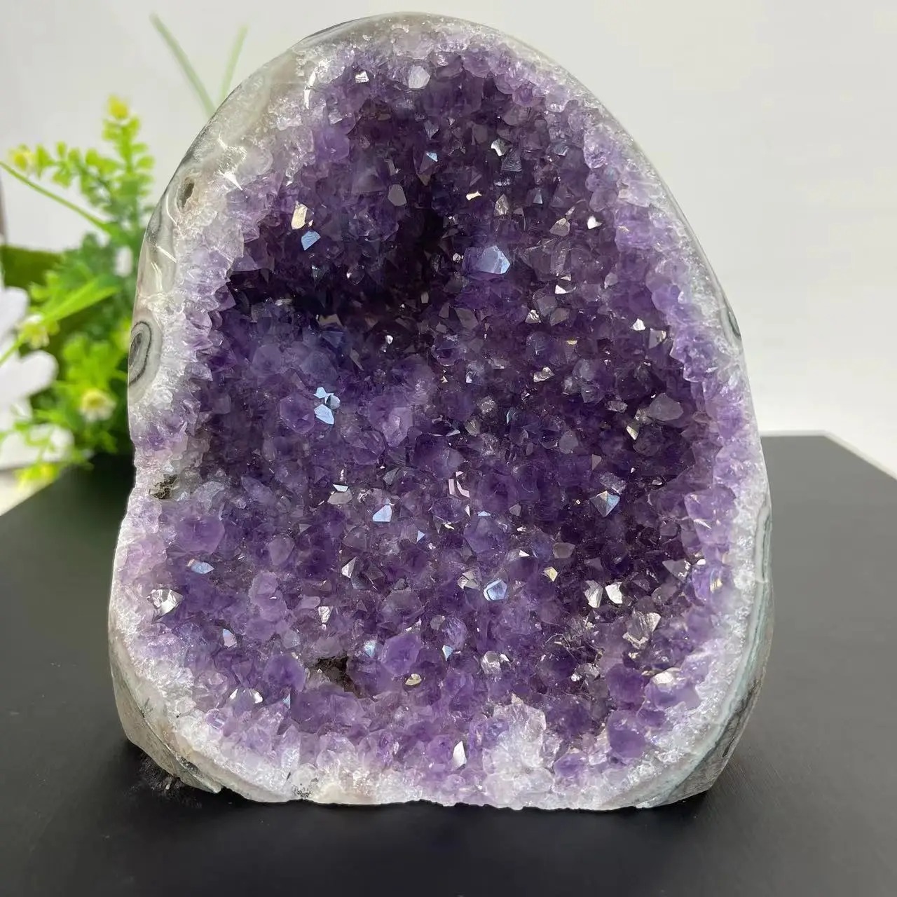 Natural Amethyst Crystal Cluster Geode