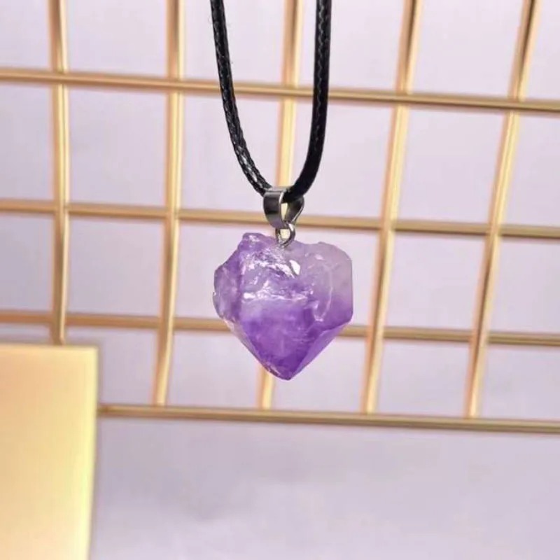 Natural Amethyst Crystal Pendant Necklace – Healing Stone Chakra Jewelry | Elegant Wellness & Energy Balance Gift