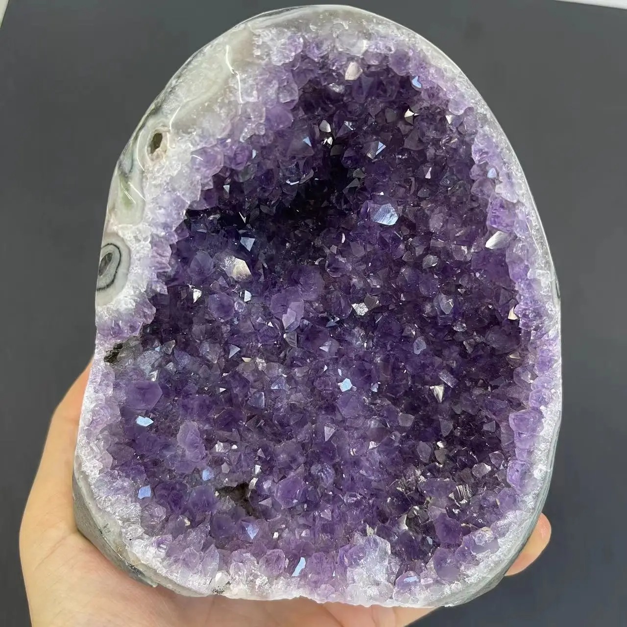 Natural Amethyst Crystal Cluster Geode