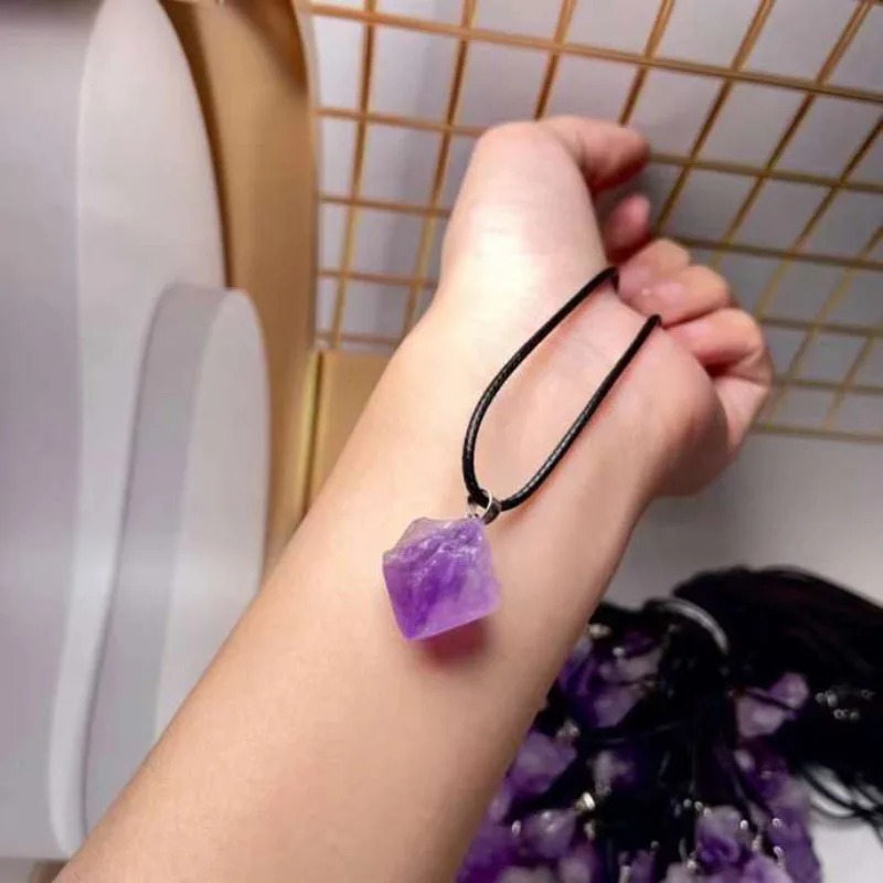 Natural Amethyst Crystal Pendant Necklace – Healing Stone Chakra Jewelry | Elegant Wellness & Energy Balance Gift