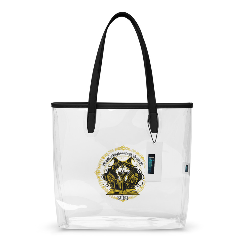 Clear tote bag with Author's logo and FTG tag