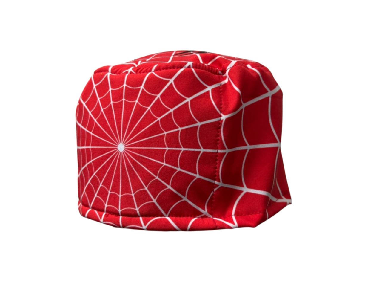 Estuche rojo con diseño de telaraña