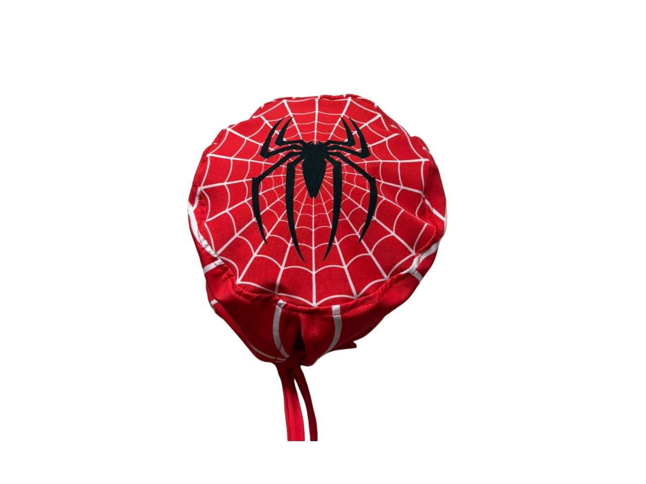 Estuche rojo con diseño de telaraña