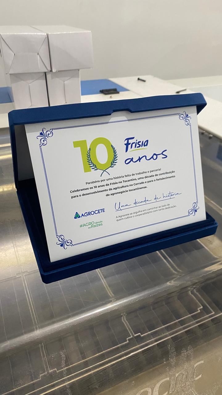 Placa Comemorativa 10 Anos Frísia