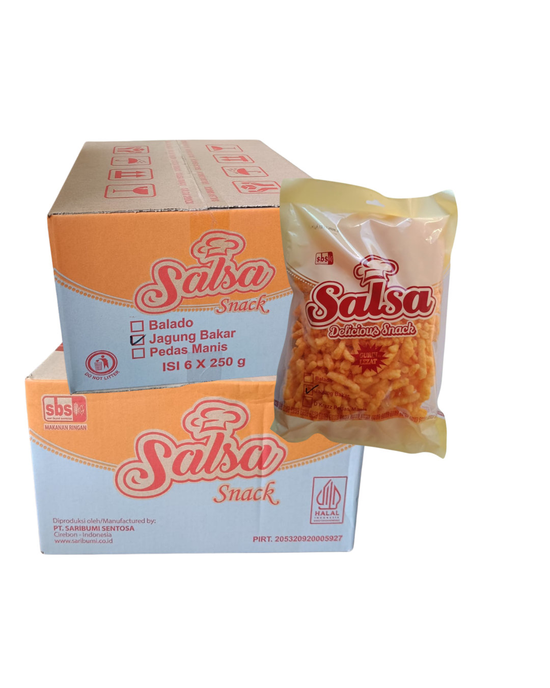 Salsa Snack Rasa Jagung Bakar 1 Karton @ 6 pcs x 250g