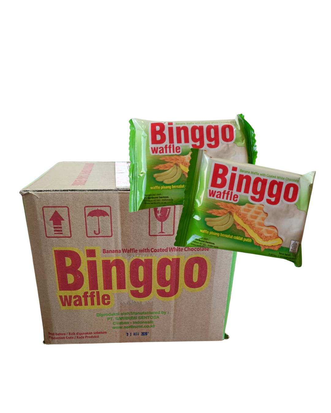 Binggo Waffle Pisang 1 Karton @ 120 pcs