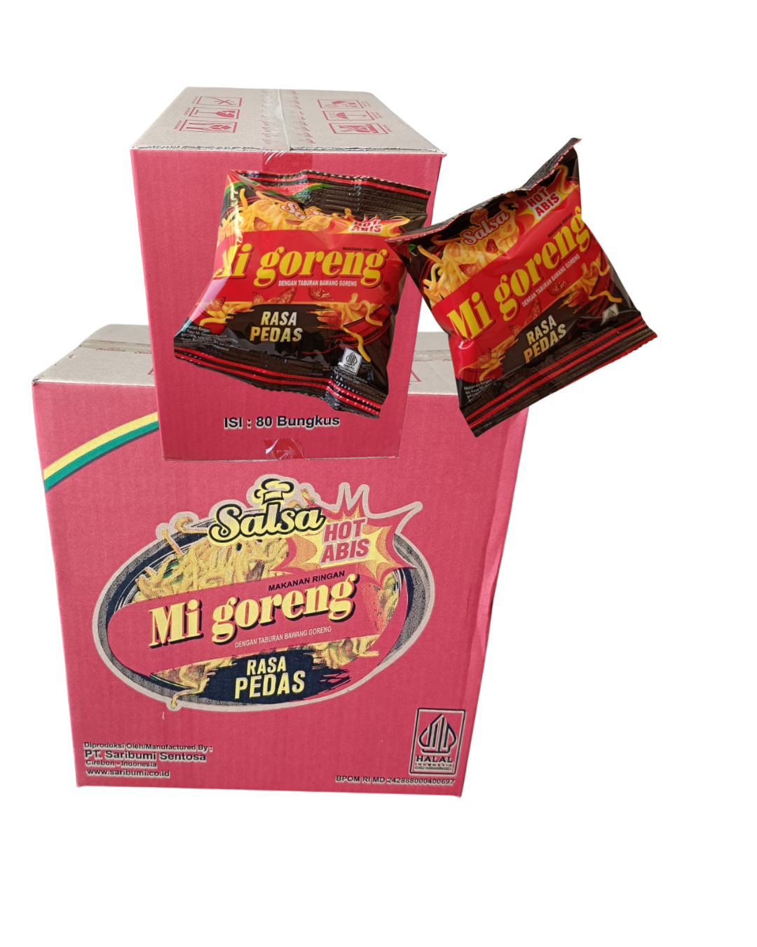 Salsa Mi Goreng Kremes Rasa Pedas 1 Karton @ 80 pcs