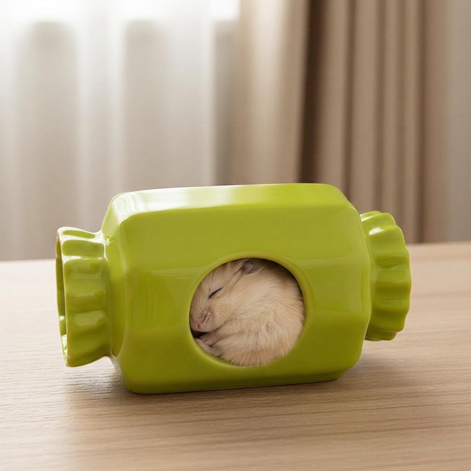 Ceramic hamster nest, a cool hiding place in summer, a cartoon-themed pet ice house for snacks