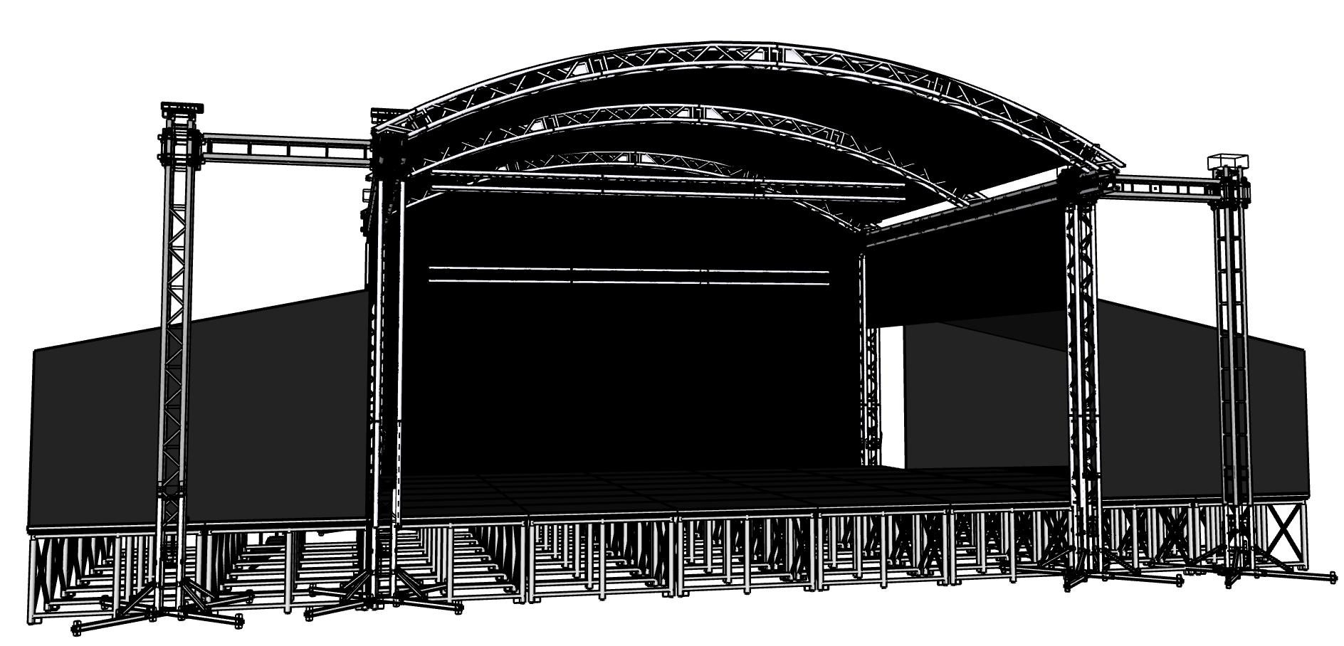 Scène complète 120m² avec Backstage