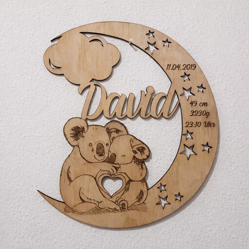 Personalisiertes Nachtlicht für Babys/Kleinkind mit Geburtsdaten