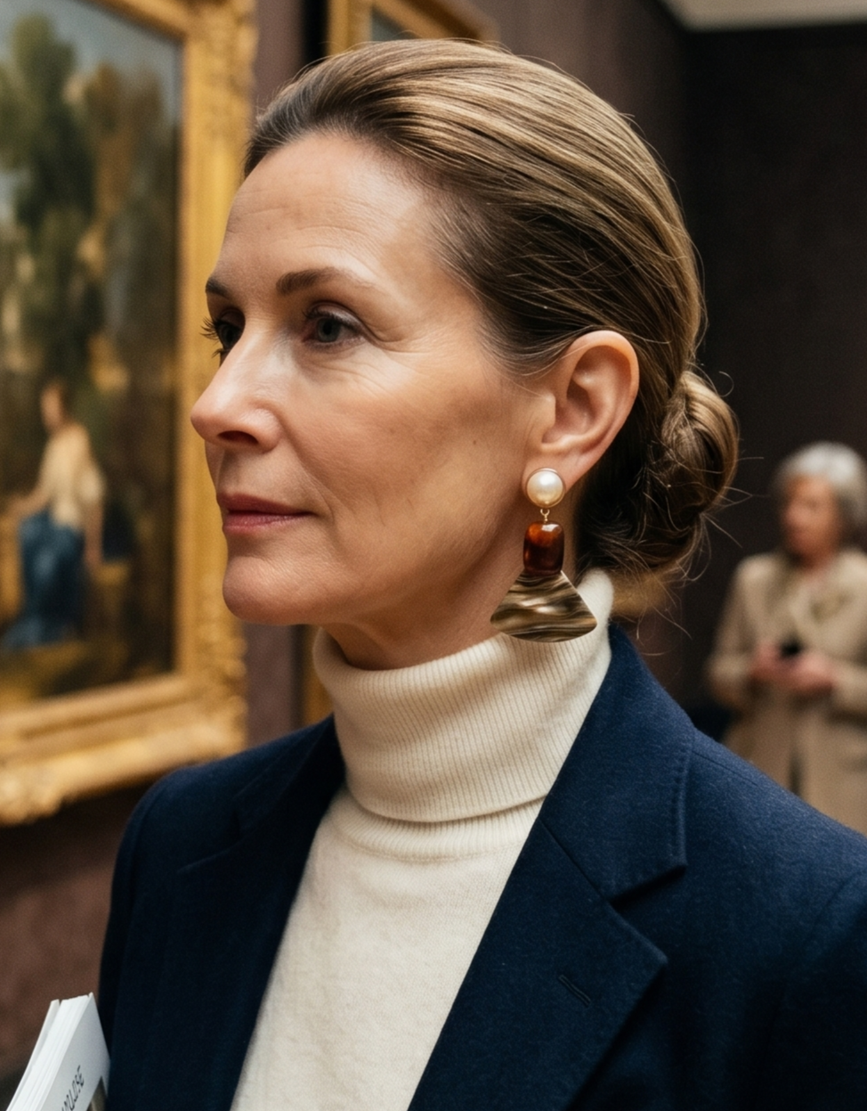 Chadwick Ballant Resin Pearl Tortoiseshell Handmade Geometric Drop Women Amber Brown Mother's Day Vintage Amber Fan Earrings Free Shipping