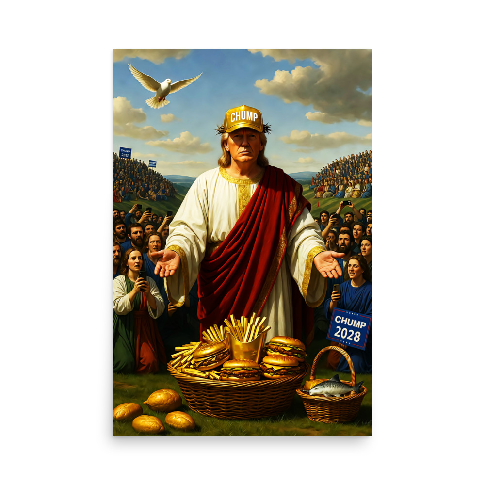 Jesus POTUS Loaves and Fishes Poster