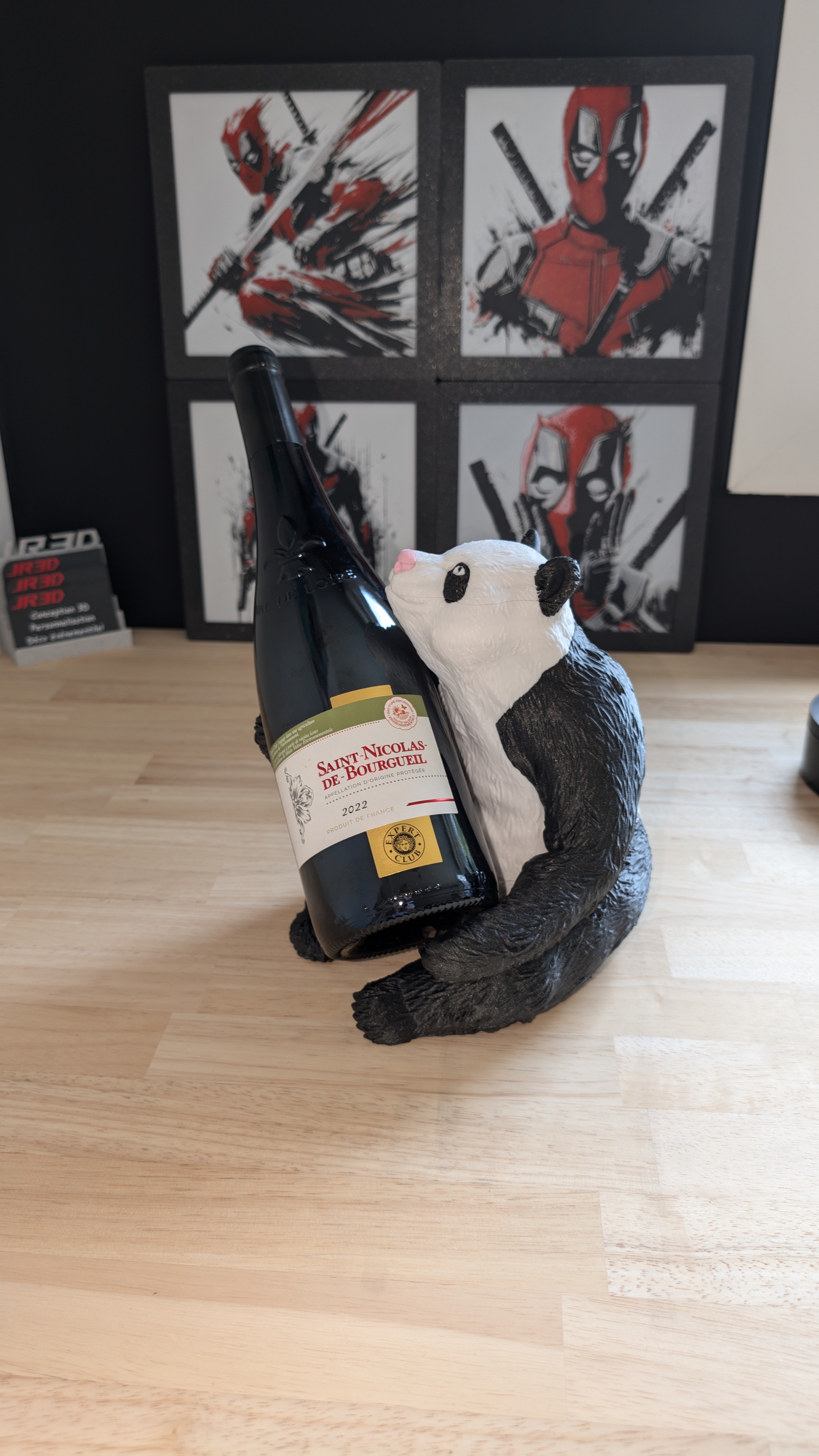 Support bouteille panda
