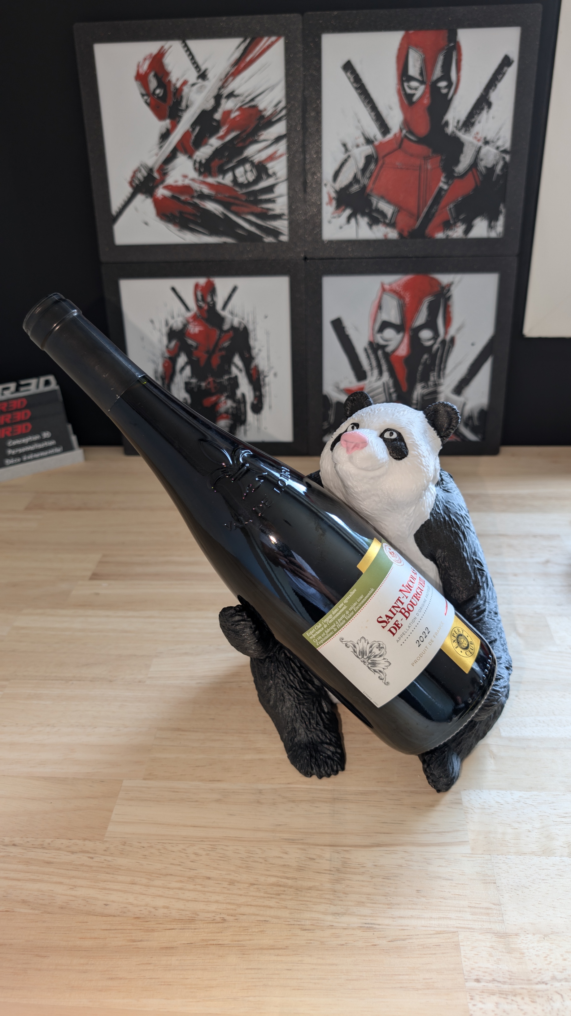 Support bouteille panda
