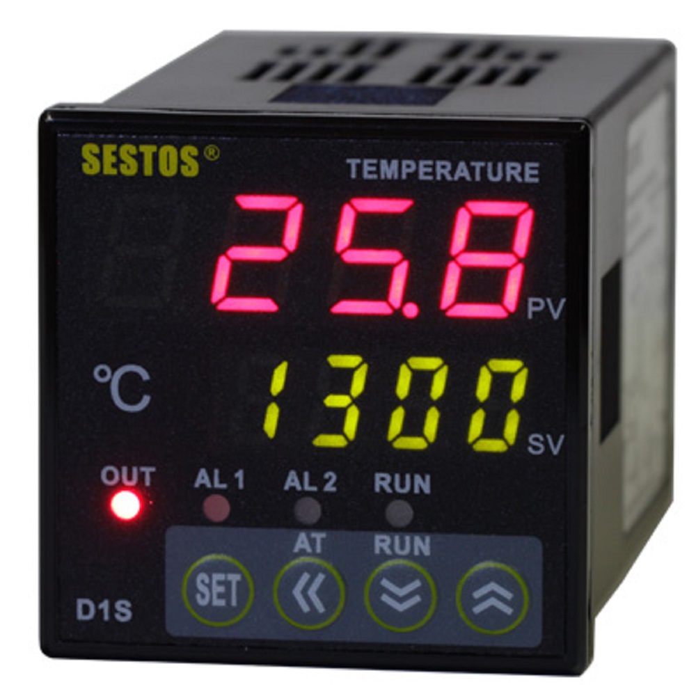 Digital PID Temperature Controller SESTOS D1S-CR-220, AC 110-240V, -50 to 1300℃, 4-20mA Output, Relay Alarm, Multi Sensor Input