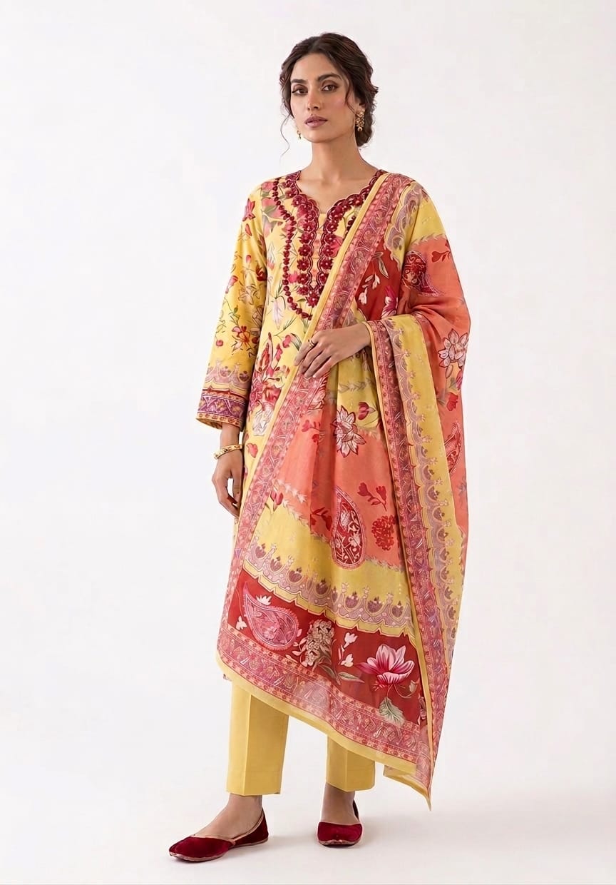 Floral Printed Cotton Salwar Material